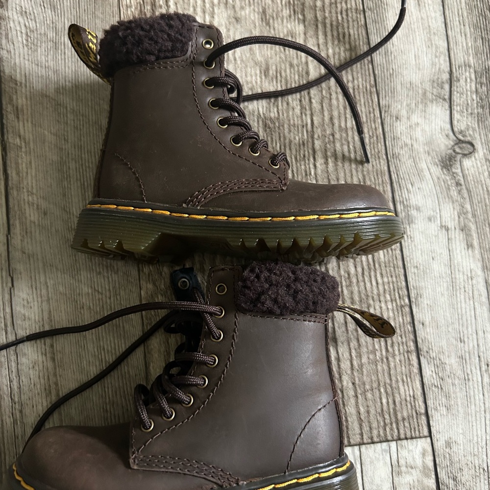 Dr. Martens Dark Brown Kids Boots